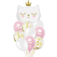 Букет Кошка в короне Белая 10 шт