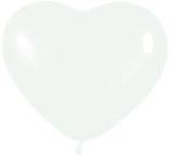 Шар Сердце 6" Пастель белое 100 шт (Se)