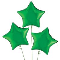 Букет Шары фольга Звезды зеленые 46 см
