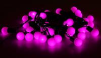 Гирлянда 10 м Шарики нить черная LED100л 4 р розовый 1 шт