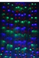 Световой Дождь ш2 м в6 м нить черная LED1500 л 8 р мульти 1 шт