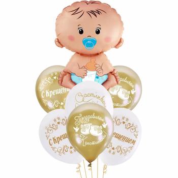 Букет Поздравляем с крещением! Мальчик 7 шт