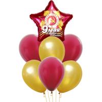 Букет 9 Мая! С Днем Победы! Золото 7 шт