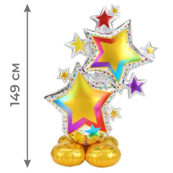Фигура Звезды разноцветные надутые воздухом 1 шт