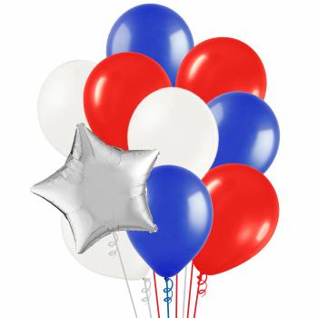 Букет Триколор России Звезда серебро 10 шт
