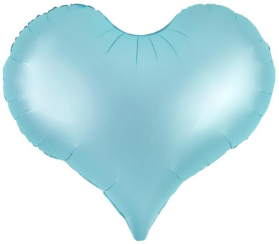Шар фольга без рисунка Сердце 24" голубое матовое Люкс (FL)