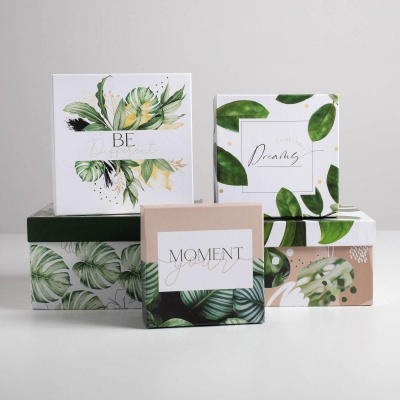 Коробка квадрат Тропики №1 14*4*8 см рис микс 1 шт