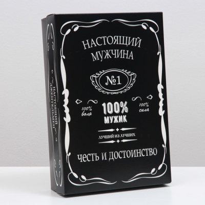 Коробка складная 100% мужик 30*20*7 см 1 шт