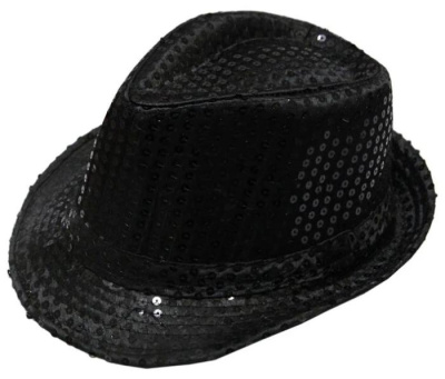 К Шляпа Диско черная с пайетками 1 шт