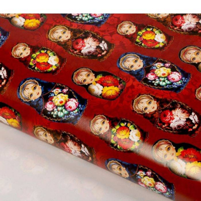 Бумага глянцевая Матрешки 70*100 см 1 шт