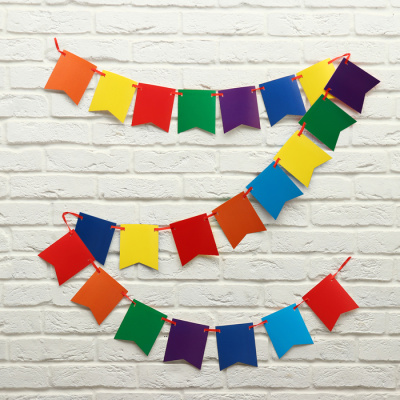 Гирлянда-вымпел Радужная 300 см 1 шт Гирлянда-вымпел Радужная 300 см 1 шт