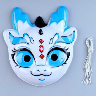 Маска пластик Белый дракон 1 шт Маска пластик Белый дракон 1 шт