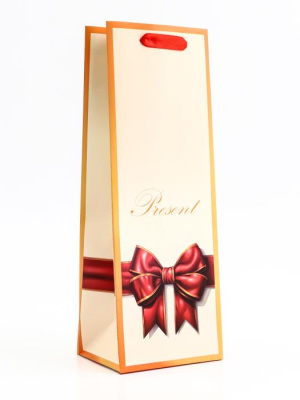 Пакет ламинат под бутылку Бант 13*36*10 см 1 шт