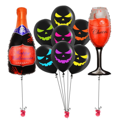 Сет Бутылка и Бокал на Хэллоуин 9 шт 