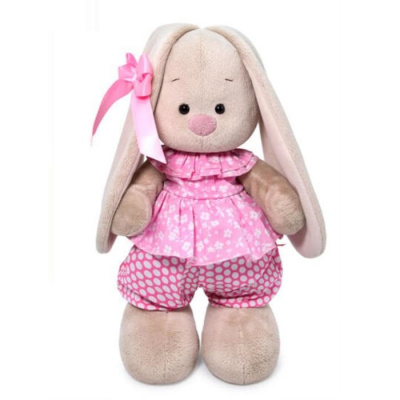 Мягкая игрушка Зайка Ми в комбинезоне с баской 25 см 1 шт