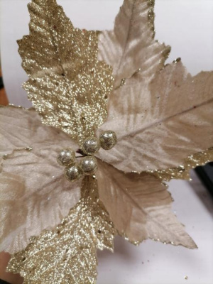 К Декор Цветок золото 24*20 см 1 шт