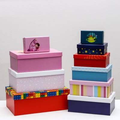 Коробка прямоуг Детство №6 22*14*8.5 см рис микс 1 шт