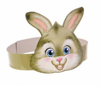 Маска - ободок картон Зайчик 1 шт Маска - ободок картон Зайчик 1 шт