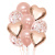 Букет Ассорти из шаров Сердца розовое золото 9  шт Букет Ассорти из шаров Сердца розовое золото 9  шт