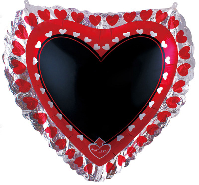 Шар Фигура фольга Джамбо (35"/89см) Сердце с маркером (FM)