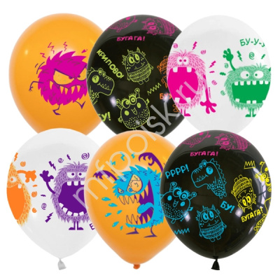Шар М 12" Пастель ассорти Монстрики 25 шт Шар М 12" Пастель ассорти Монстрики 25 шт