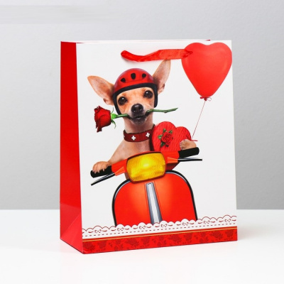 Пакет ламинат Собачка 26*32*12 см 1 шт