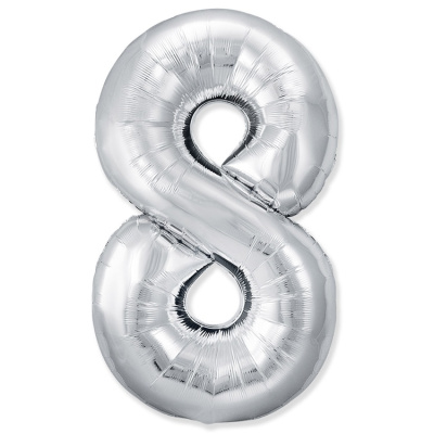 Шар Цифра 8 серебро слим 102 см (FM) Шар Цифра 8 серебро слим 102 см (FM)