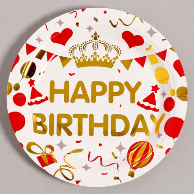 Тарелка бум. С ДР белый 18 см 6 шт Тарелка бум. С ДР белый 18 см 6 шт