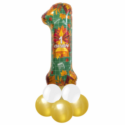 Букет Цифра на декоративной подставке 1 День Знаний 1 шт