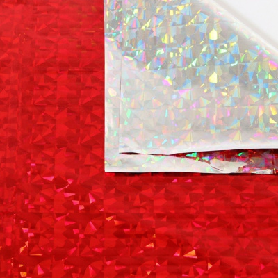 Пленка голографическая 70*100 см Калейдоскоп красная 1 шт  