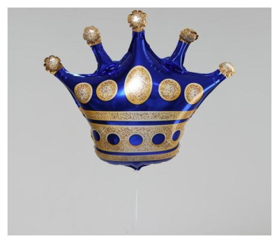 К Шар фольга Фигура Корона синяя