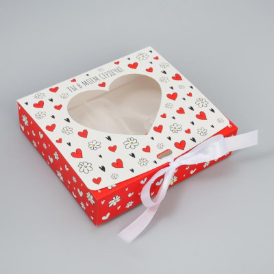 Коробка складная Ты в моем сердечке 20*18*5 см 1 шт