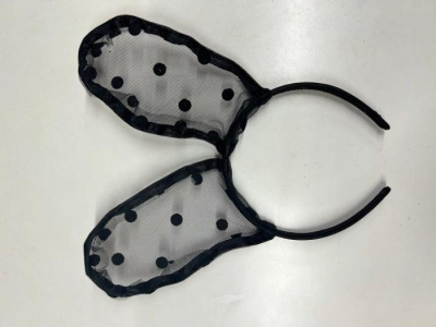 М Ободок Зайка ажур черный микс 1 шт М Ободок Зайка ажур черный микс 1 шт