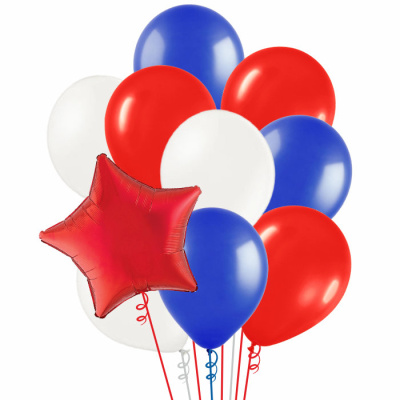 Букет Триколор России Звезда красная 10 шт