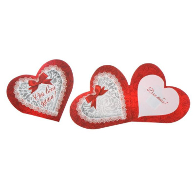 Валентинка От всей души красный бантик 1 шт Валентинка От всей души красный бантик 1 шт