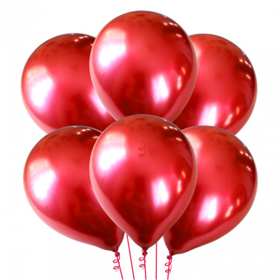 Букет Шары Хром красные 35 см 1 шт