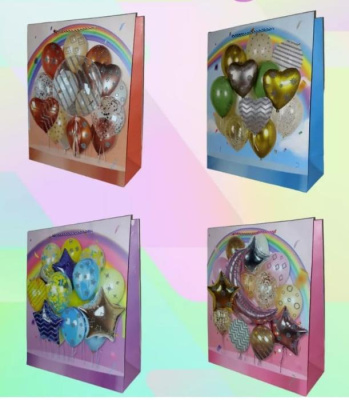 Пакет Букет шаров цвет микс 32*26*10 см 1 шт