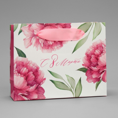 Пакет ламинат Пионы 12*15,5,5 см 1 шт