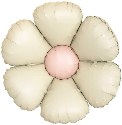 Шар фольга Фигура Ромашка молочный (под воздух)