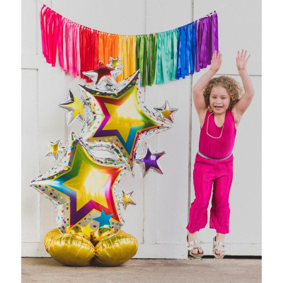Фигура Звезды разноцветные надутые воздухом 1 шт  Фигура Звезды разноцветные надутые воздухом 1 шт