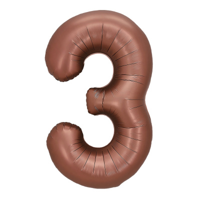 Шар Цифра 3 шоколад 81 см