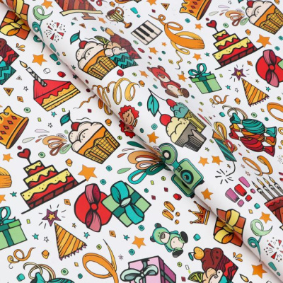 Бумага глянцевая Угощения 70*100 см 1 шт Бумага глянцевая Угощения 70*100 см 1 шт