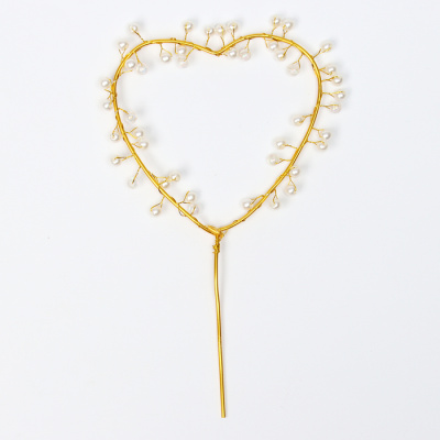 Топпер Сердце с бусинами 1 шт Топпер Сердце с бусинами 1 шт