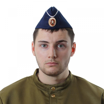 Пилотка синяя с белым кантом 54-57 см 1 шт Пилотка синяя с белым кантом 54-57 см 1 шт