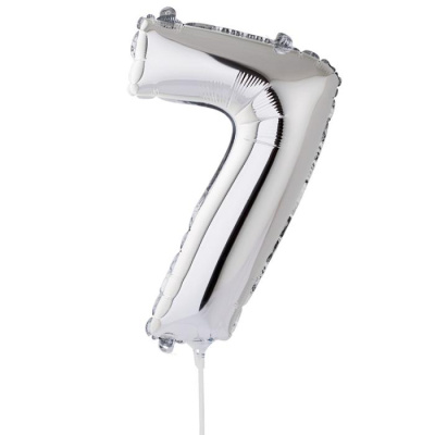 Шар Цифра мини 7 серебро 40 см (FM)