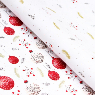 Бумага глянцевая двусторон Красные шарики 70*100 см 1 шт Бумага глянцевая двусторон Красные шарики 70*100 см 1 шт