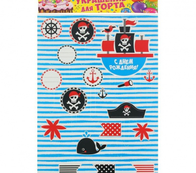 Топпер Пиратская вечеринка 1 шт Топпер Пиратская вечеринка 1 шт