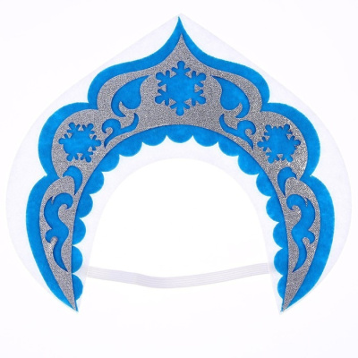 Кокошник Снегурочка фетр 1 шт