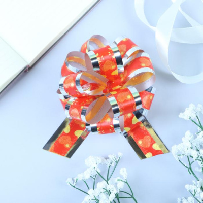 Бант-Шар №3,2 см сердца на красном 1 шт  