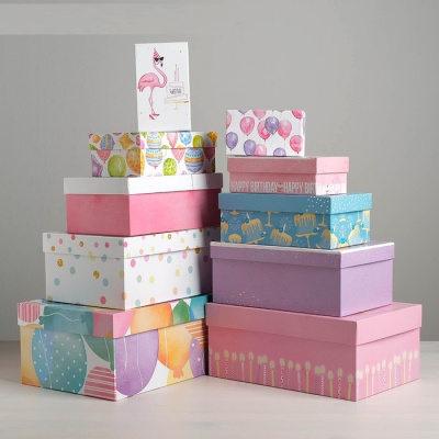 Коробка прямоуг Happy Birthday №2 14*8,5*4,5 см рис микс 1 шт